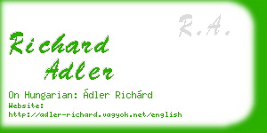 richard adler business card